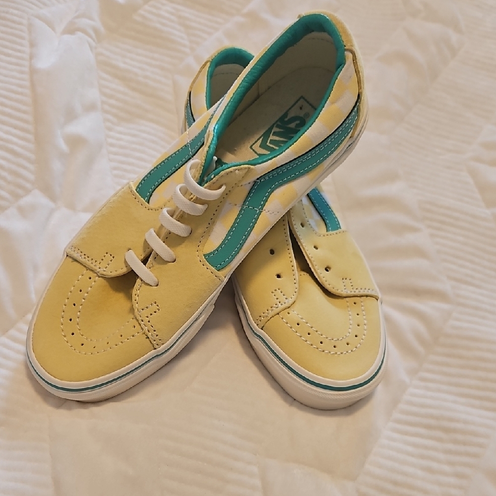 Vans Yellow and Teal sneakers